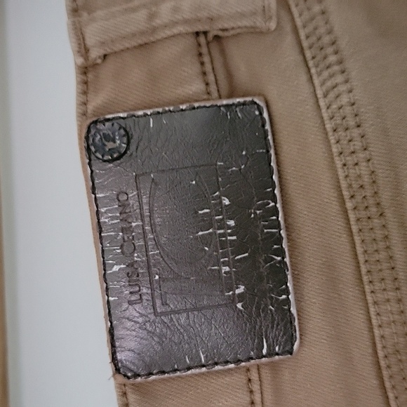 Luisa Cerano | tan denim cropped pants | size 10 - Picture 4 of 7